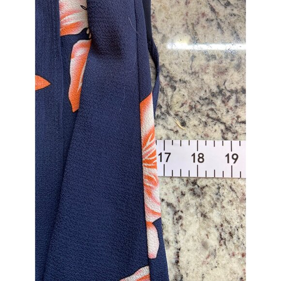 Simplee Halter Maxi Dress Y2K L Blue Floral Low VNeck Crisscross Back High Slit - Picture 6 of 7